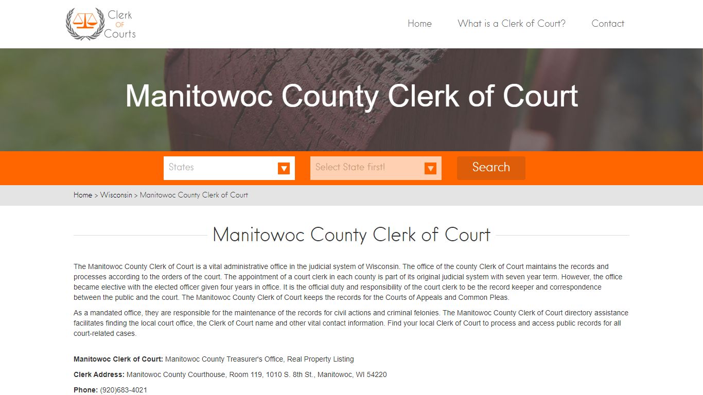 Manitowoc County Clerk of Court