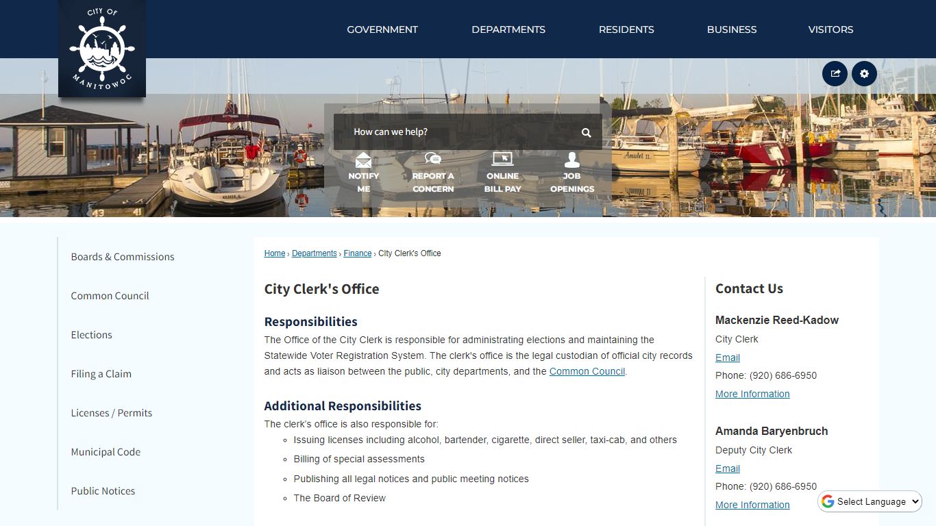 City Clerk's Office | Manitowoc, WI - Official Website